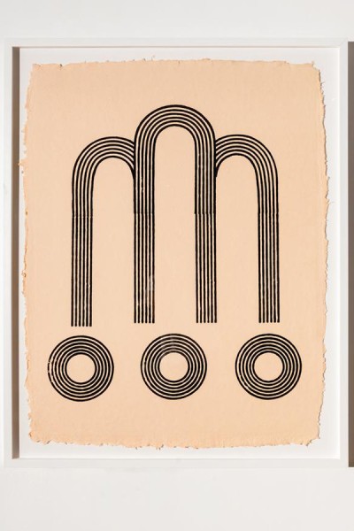 Blockprint on handmade cotton rag paper