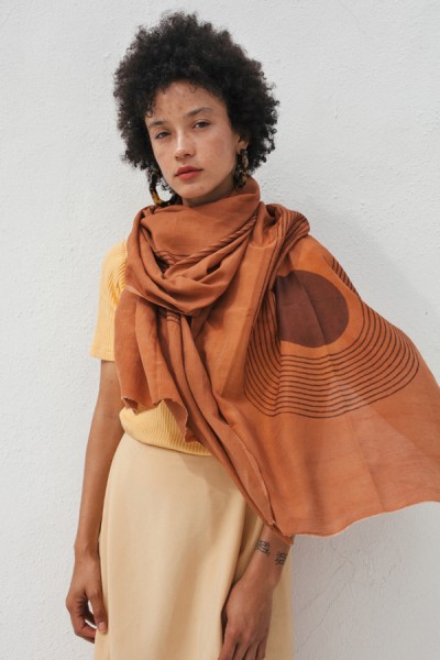 hand block printed shawl by 5th generation master printers in Bagru
