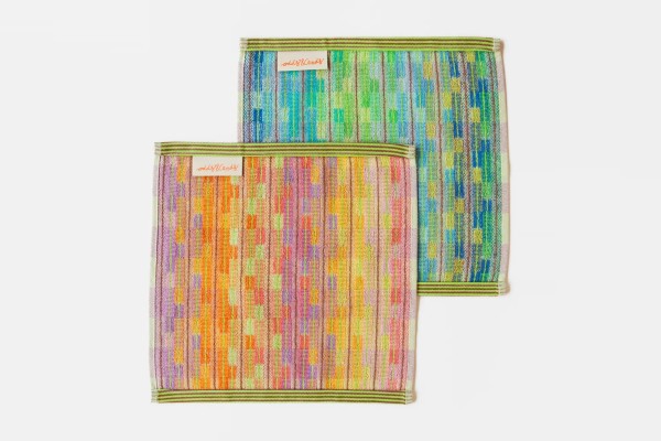 Dish cloth made of left-over yarn