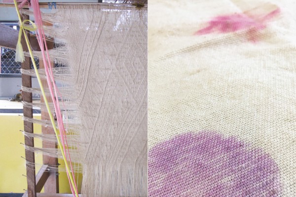 Plant prints on silk