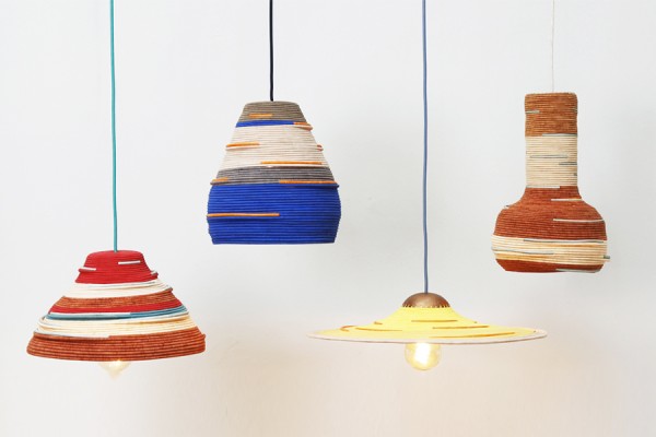 Lamps made with a traditional Malian weaving technique