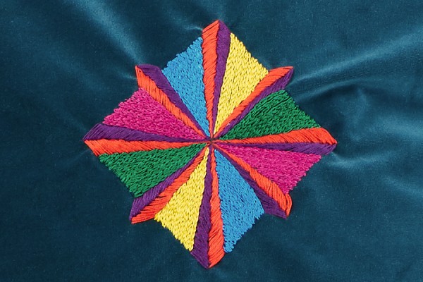 Hand embroidery on velvet