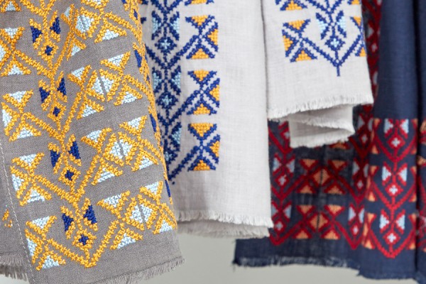 Intricate cross stitch embroidery