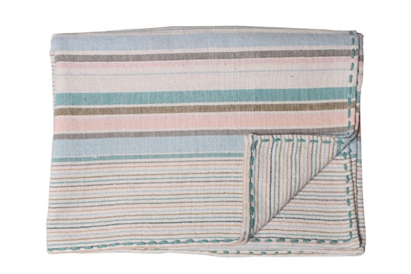 new stripy throw made with natural dyes