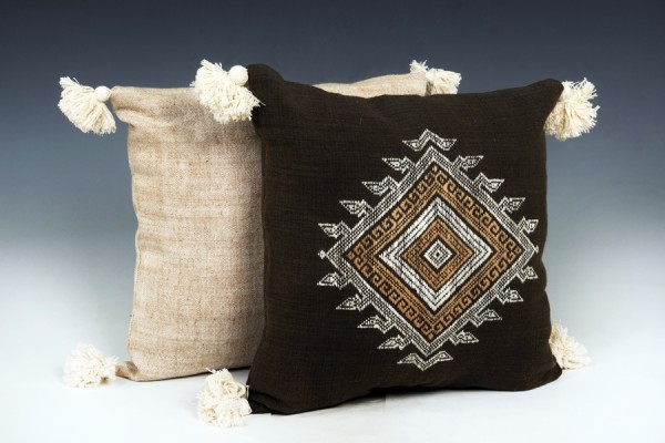 Naturally dyed cotton cushion cover