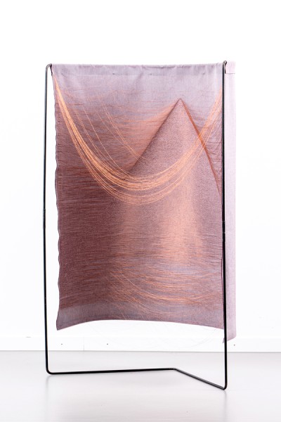 Textile artwork with delicate threads