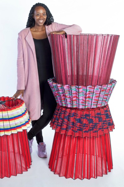 Shades made of yarn and beadwork