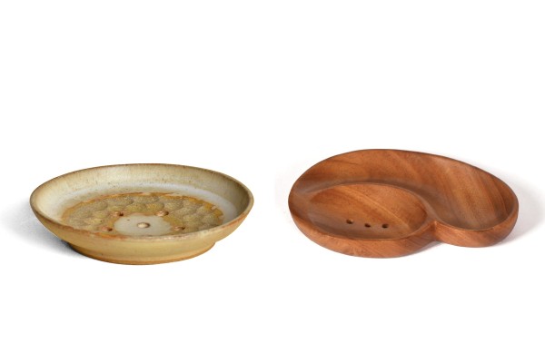 Hand carved stoneware and wood